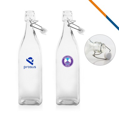 Gilroy Wire Lid Square Water Bottle - 34 OZ.