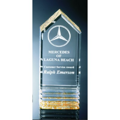 Fluted Bottom Tower Acrylic Award, 10" H