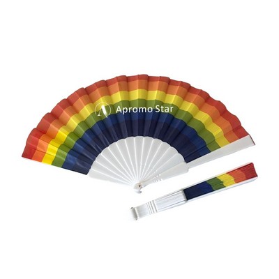 Folding Fabric Fan With Plastic Handle