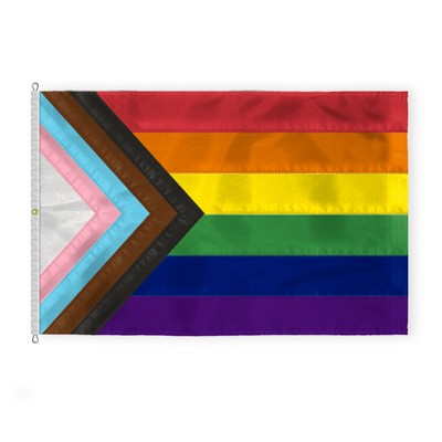 8 ' x 12 ' 1ply Nylon Progressive Pride Deluxe Flag