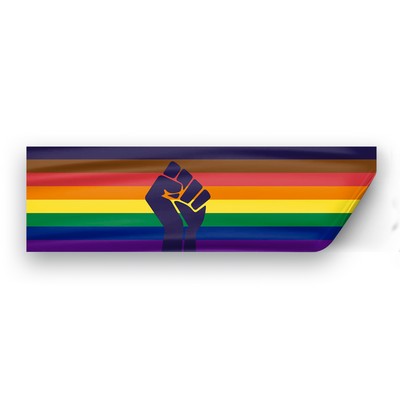 3" x 10" POC with fist flag Pride Window Decals