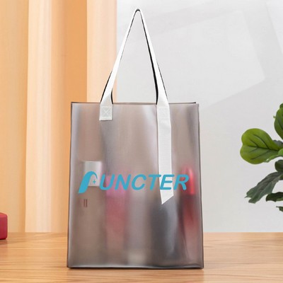 9.58 X 11.82" Clear & Frosted PVC Tote Bag for Shopping