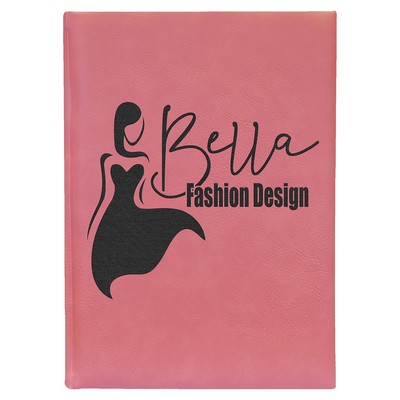 7" x 9 3/4" Pink Leatherette Sketch Book-Unlined Paper