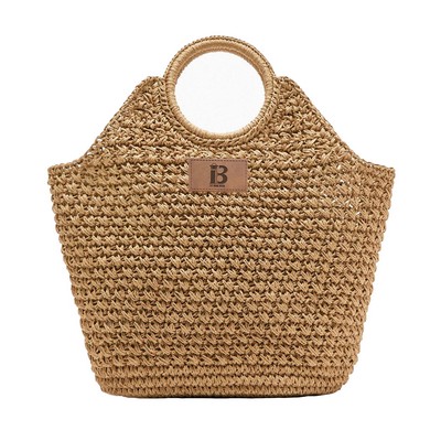 Hand-woven Straw Large Bag Round Handle for women