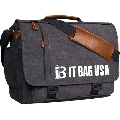 17-17.3" Water-resistant Canvas Computer Messenger Bag
