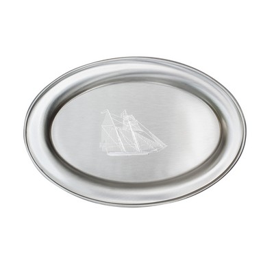 Satin Finish Oval Tray 9"