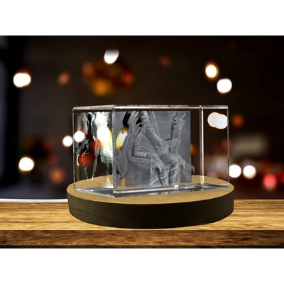 Anu 3D Engraved Crystal Trophy Award w/LED Base