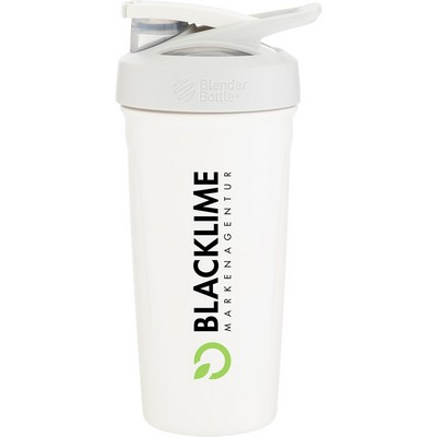 24 oz BlenderBottle Shaker Bottle Strada Stainless (White)