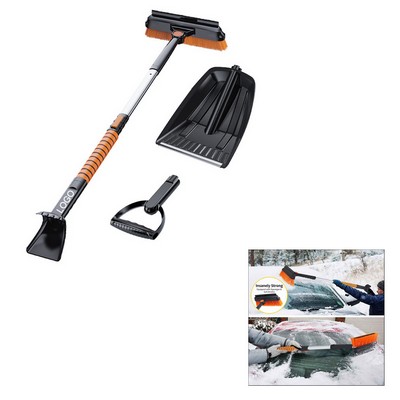 5" 1 Extendable Snow Brush Ice Scraper Kit For Car Windshield