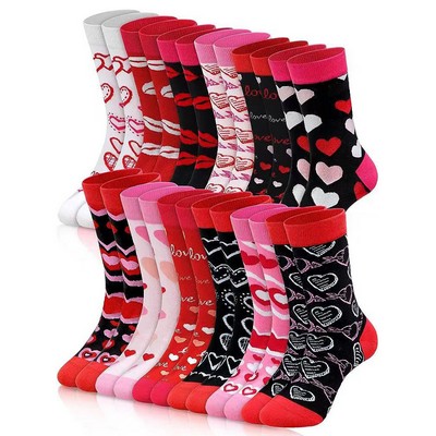 Pink Hearts Crew Socks