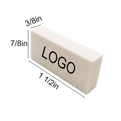 1 1/2"x7/8"x3/8" White Rectangular TPR Eraser