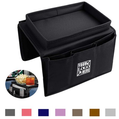 Sofa Armrest Organizer with Cup Holder Tray