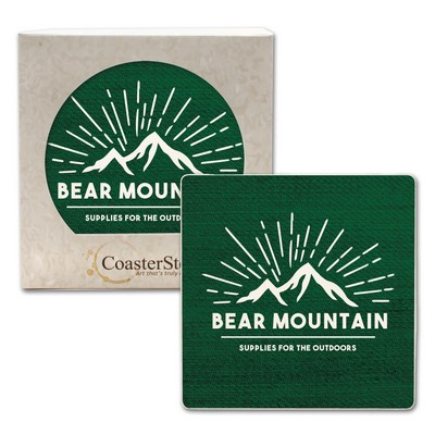 CoasterStone Square Absorbent Stone Coaster - Single (4")