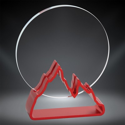 Expedition Glass Award with Red Metal Base, 7"H