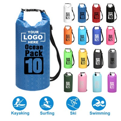 10 Liter Waterproof Dry Bag w/Shoulder Strap