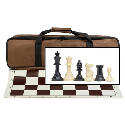 Travel Tournament Chess Set, 20" Board, Chess Bag, 3.75" King