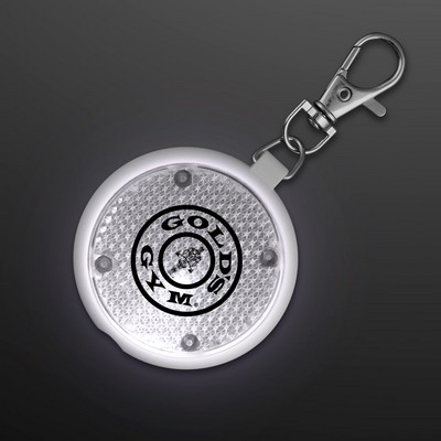 White Safety Blinkers, Keychain Flashlight - PRINTED