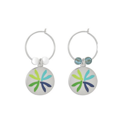 ¾" Die Struck Soft Enamel Wine Charm