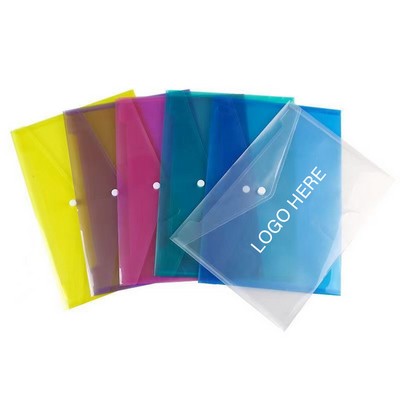 A4 Plastic Envelope w/Snap Button Folder