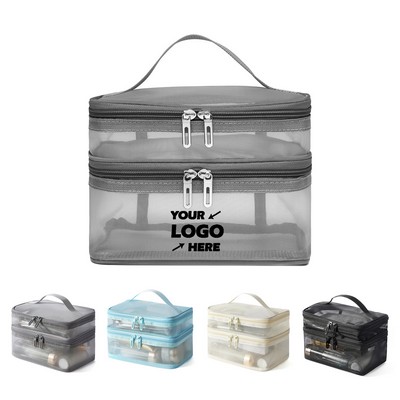 Double Layer Mesh Makeup Bag