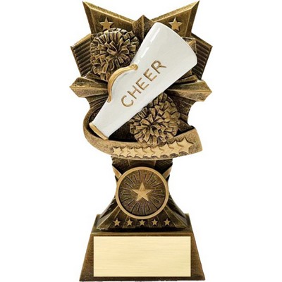 Cheer 3D Design Resin Award - 6" Tall