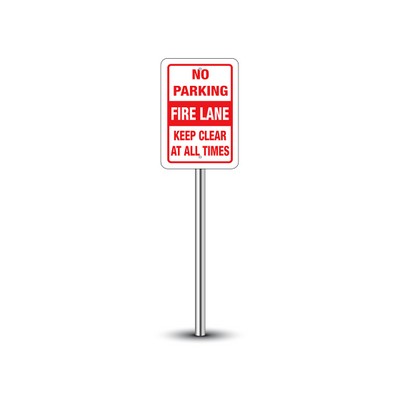 No Parking Fire Lane Signs (1' x 1ft) SQFT