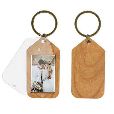 Acrylic-Wood Photo Keychain