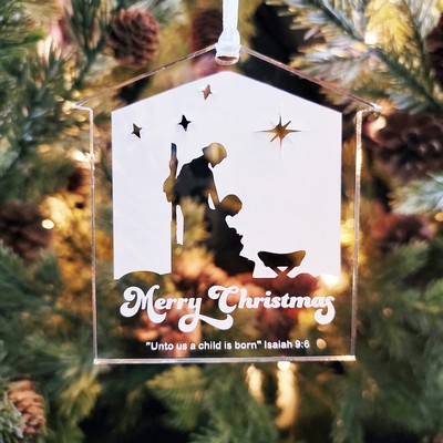 Custom Engraved Acrylic Nativity Ornament