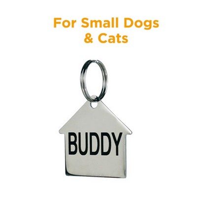 Small Size Metal House Shape Pet ID Tags Dog And Cat Tag For Small Size Dogs and Cats