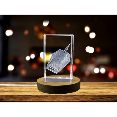 Faceted Crystal Boundary Microphone Trophy - Elegant Sound Gift