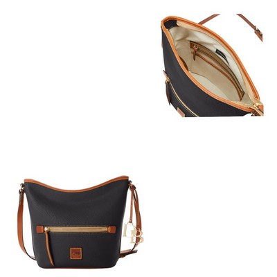 Dooney & Bourke Black Pebble Grain Zip Sac Bag