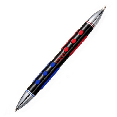 Two-Tone Metal Twist Action Ballpoint Pen with Ergonomic Grip