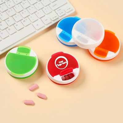 Round Mini 4-cell Medicine Pill Box