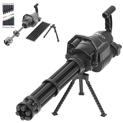 Gatling Gun Pen With 6 Colors Ink