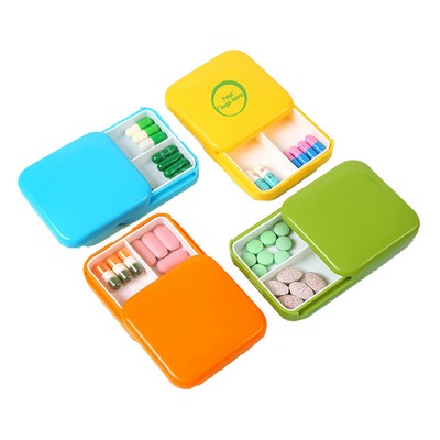 Portable Push-Pull Square Pill Box