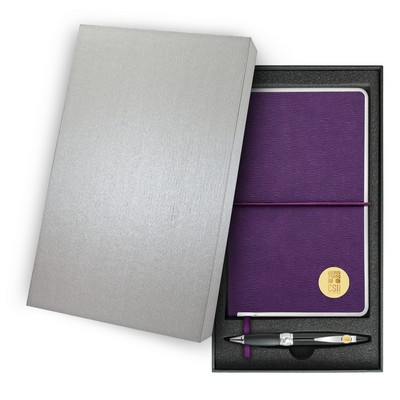 Purple Journal Set W/ Gold Medallion