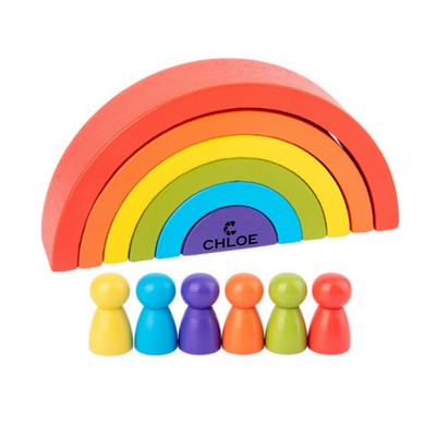 Colorful Semi-Circle Building Block Stacking Toy