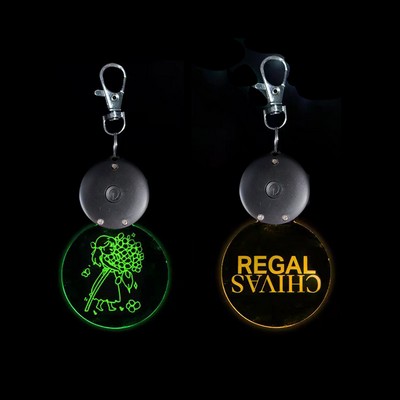 Custom Round Shape Acrylic Lighted Keychain