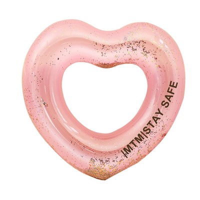 Heart Shaped Glitter Sequin Inflatable Pool Float