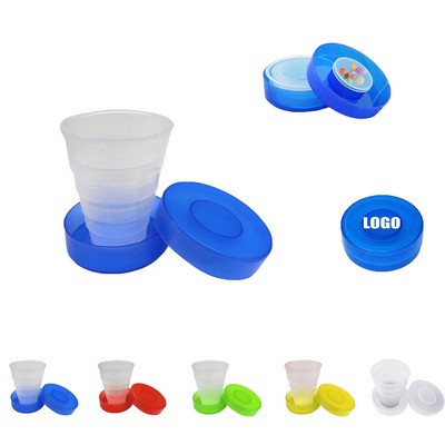 Plastic Collapsible Cup with Telescopic Design Built In Pill Box