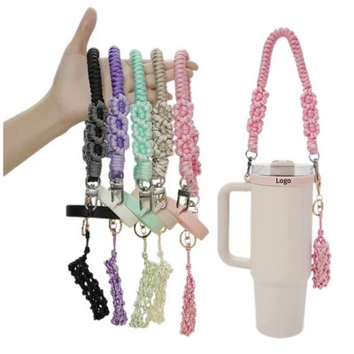 Handwoven Daisy Water Bottle Strap – Portable Sports Carrier