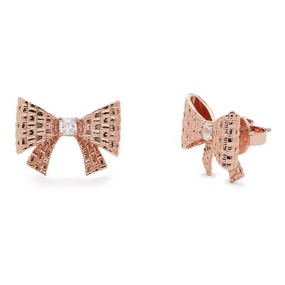 kate spade new york Wrapped In A Bow Studs - Clear/Rose Gold