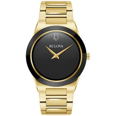 Bulova Watches Men's Modern Millennia Stainless Steel Bracelet Watch Black Dial
