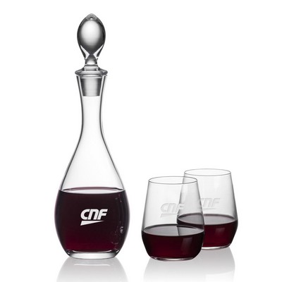 Malvern Decanter & Germain Stemless Wine