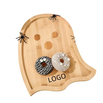 Halloween Ghost Bamboo Serving Platter
