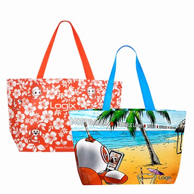 200g Double Layered Laminated Non-Woven Fashionable Beach Bag (22"x13"x6")