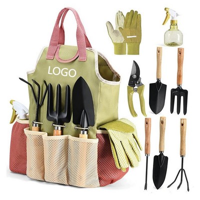 9-Piece Heavy Duty Garden Tool Tote Set