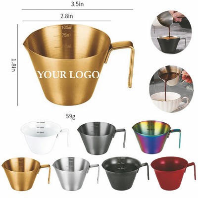 3.4oz 304 Stainless Steel Coffee Measuring Cup with Scale
