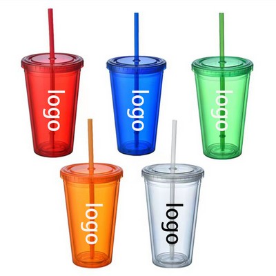 20Oz Large Capacity Double-Layer Plastic Cup