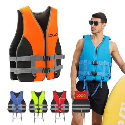 Adult 600D Oxford Cloth Adjustable Safety Life Jacket Kayak Vest High Buoyancy Swim Vest